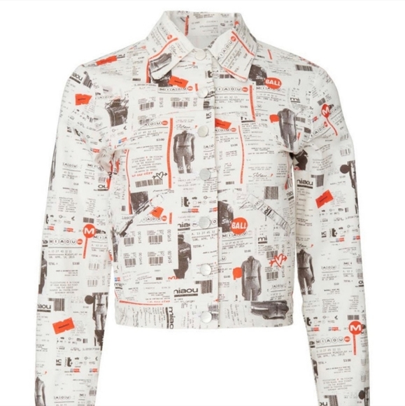 Miaou Jackets & Coats Miaou Newsprint Jacket Poshmark